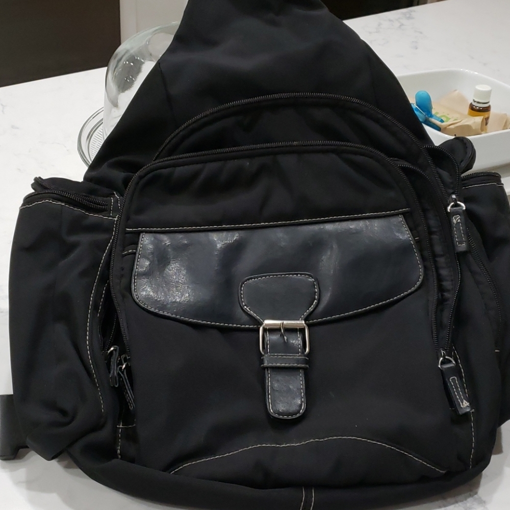 Black Backpack Shoulderpack Multifunctional Tote
